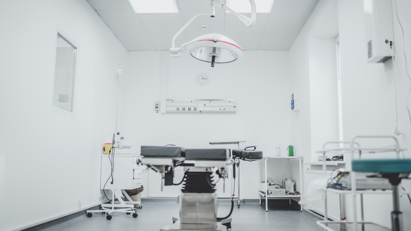 Bright, empty operating room